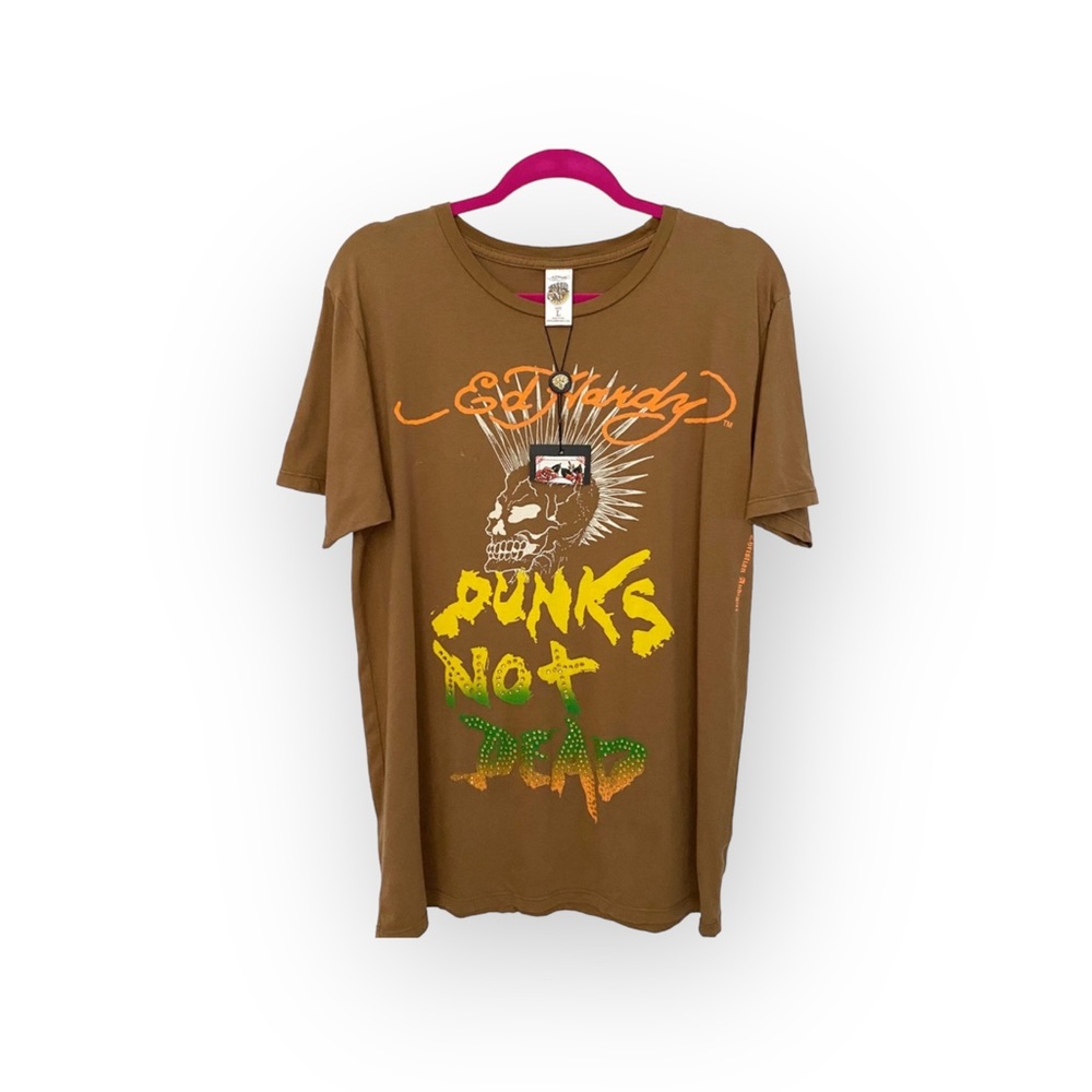 new Ed Hardy ☻︎ Punks Not Dead ☻︎ Barefoot Tee T Shirt Dress ☻︎ Tattoo Crystals - Picture 2 of 16